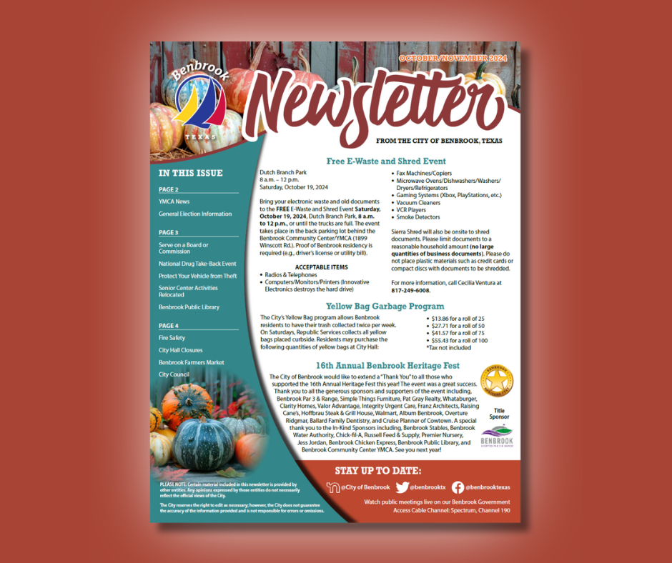 October November Newsletter FB Post